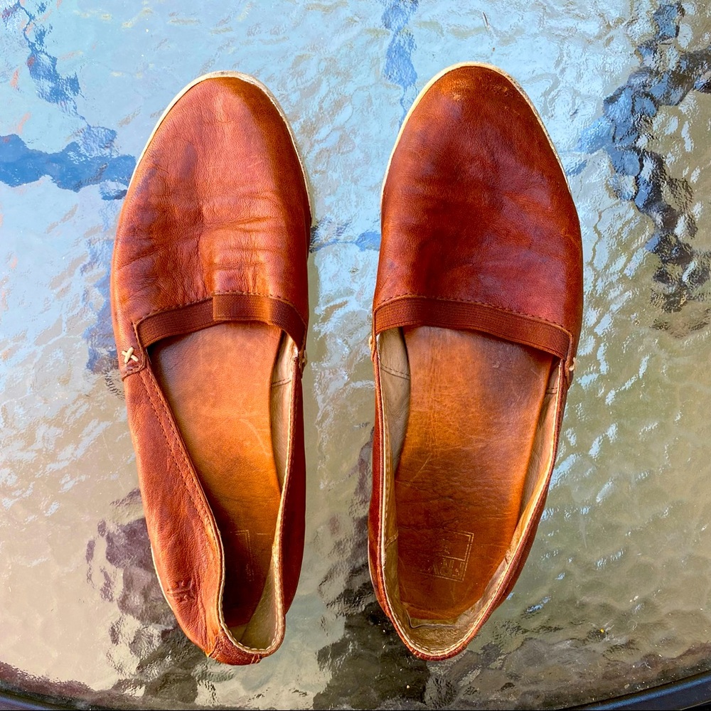 Frye Melanie Slip On Cognac Leather loafer